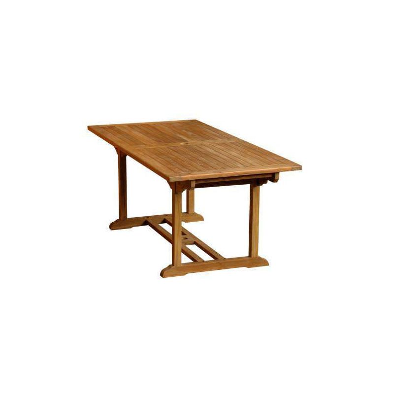 1.9m Teak Rectangular Pedestal Table